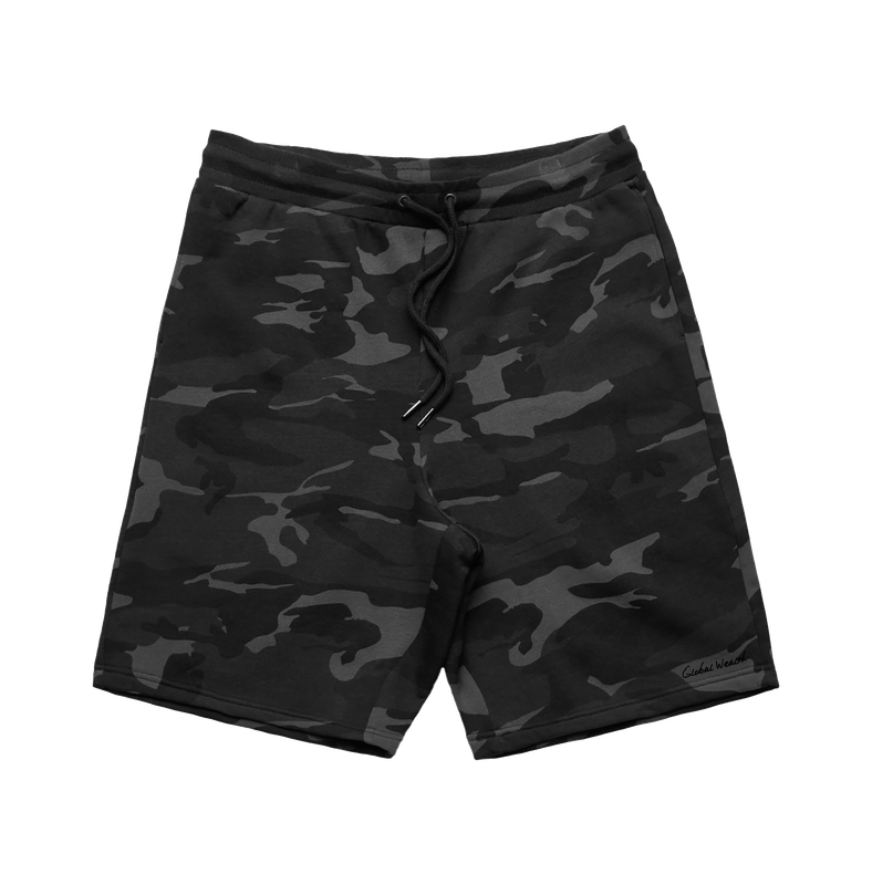Global Wealth Simple Black Camo Shorts