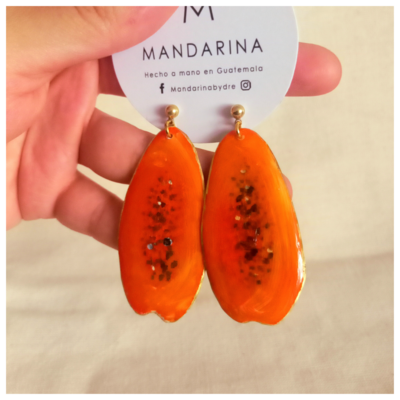 Aretes &quot;PAPAYA&quot; grande