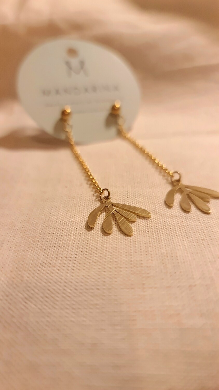 Aretes &quot;Helecho&quot; largos