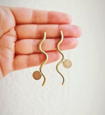 Aretes &quot;SOL NACIENTE&quot; largo