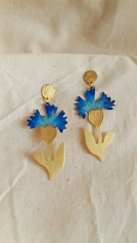 Aretes "CLAVEL AZUL"