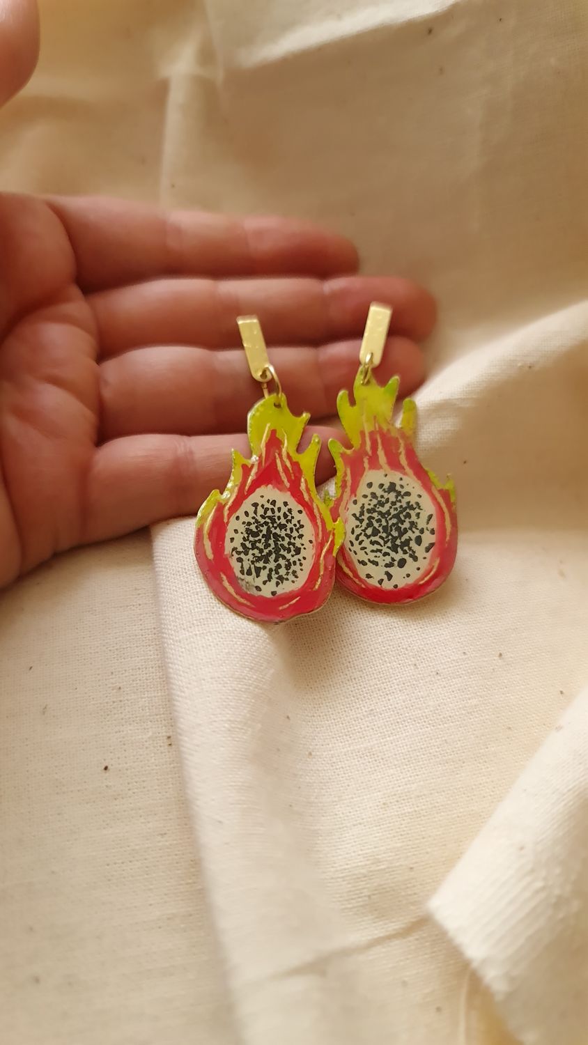 Aretes &quot;PITAYAS&quot; grandes