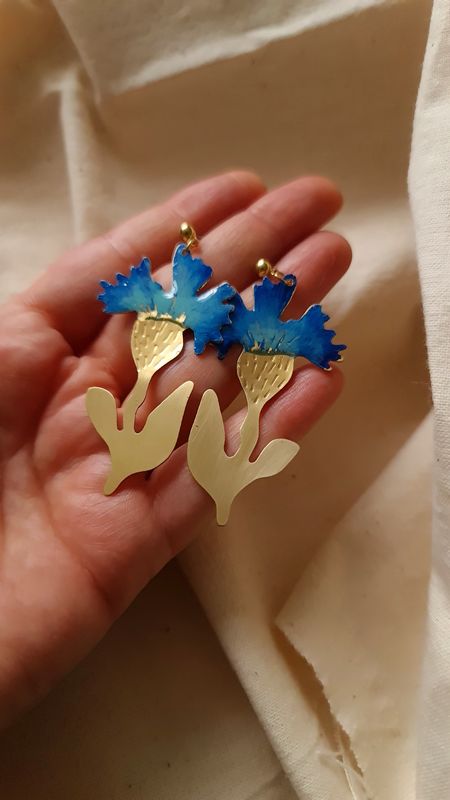 Aretes "CLAVEL AZUL"