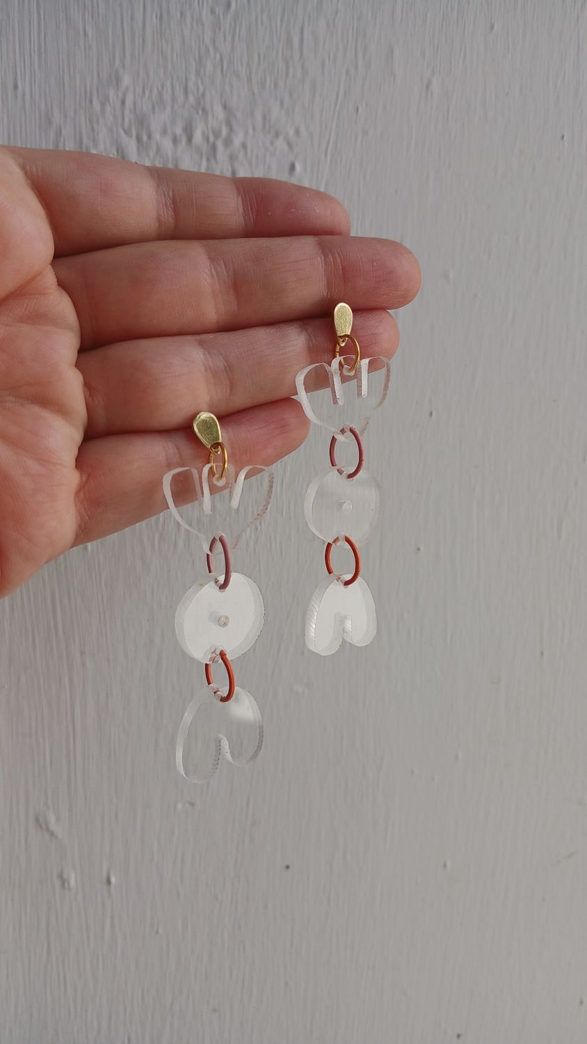 Aretes "MATISSE FORMAS" Acrílico largo