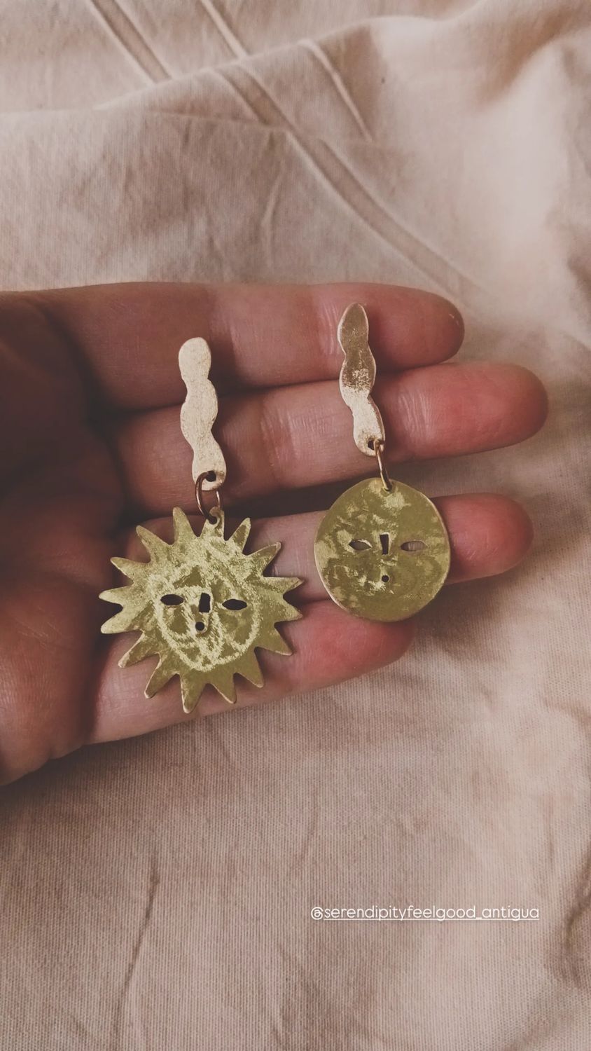 Aretes "SOL Y LUNA" grandes