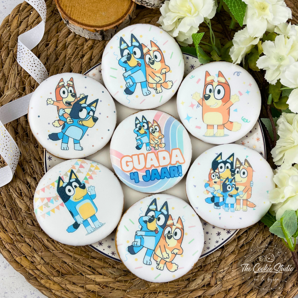 Bluey illustratie koekjes 25 stuks