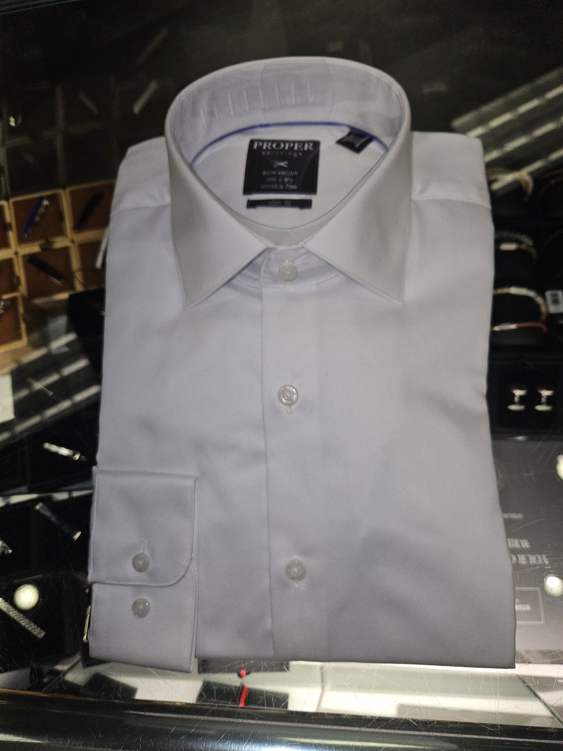 Proper 100% Cotton Contemporary Fit Dress Shirt- Available in White, Light Blue, Lavender, &amp; Black