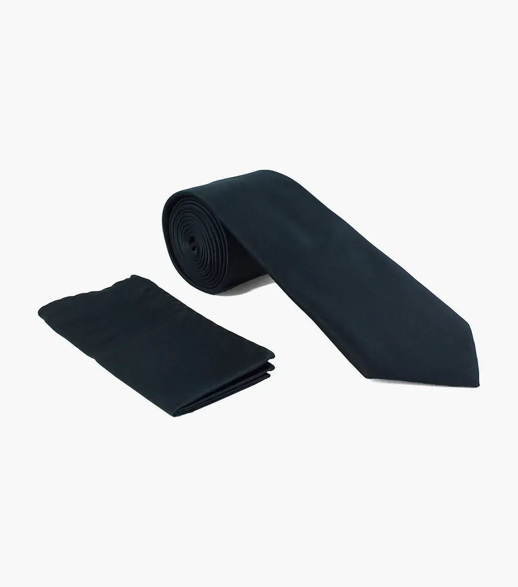 Stacy Adams Solid Ties w/ Pocket Square