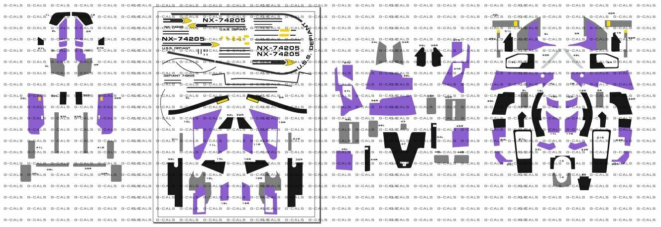 420 Scale ERTL DS9 Defiant Panel Graphics