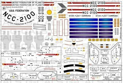 1000 Scale TOS Dreadnought Decal Kit
