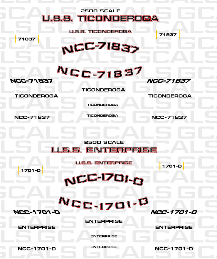 2500 Scale Galaxy Class/Enterprise D Registry