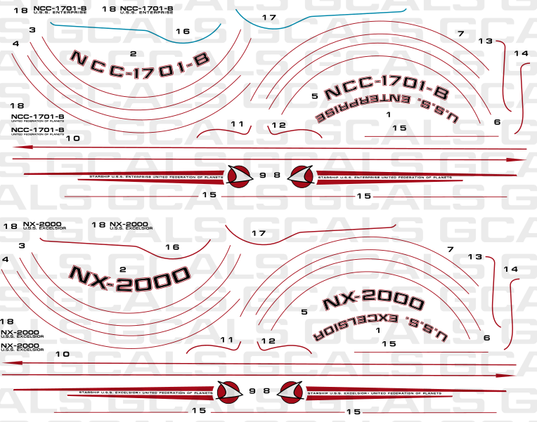 1000 Enterprise B/Excelsior Replacement Set