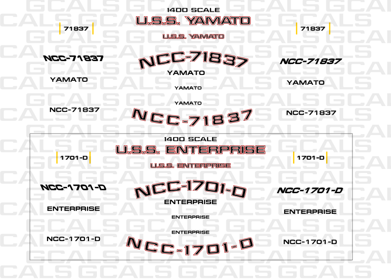 1400 Scale Galaxy Class/Enterprise D Registry