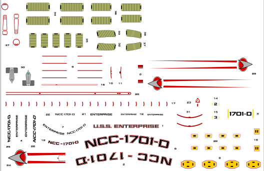 1400 Scale Nebula class and Galaxy/Enterprise D Aztec Graphics