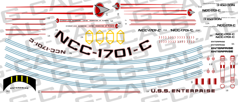 1400 Scale Enterprise C / Ambassador Class  Decal Set