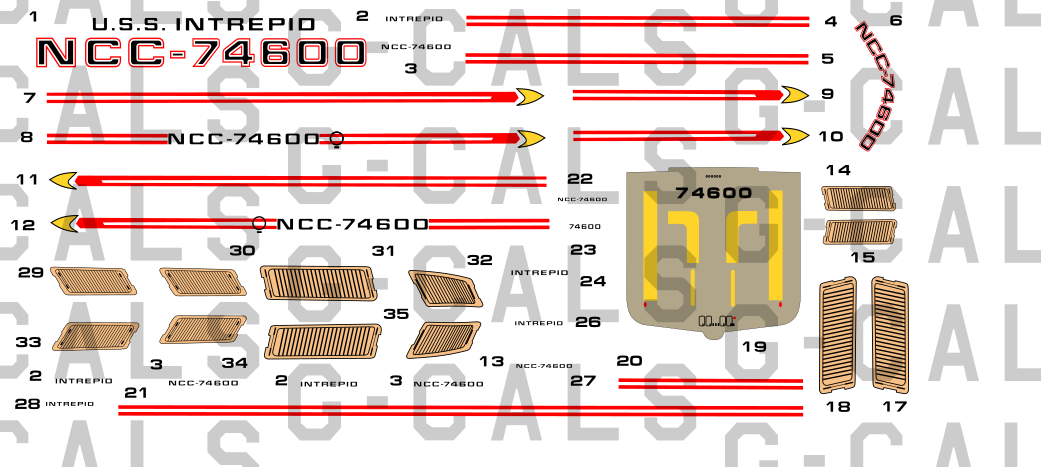 670 Scale Voyager/Intrepid Class Decal Set