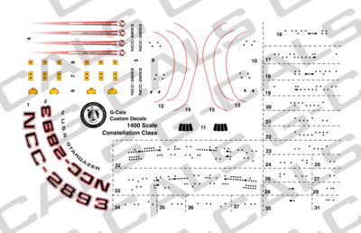 1400 Scale Constellation Class Decal Set