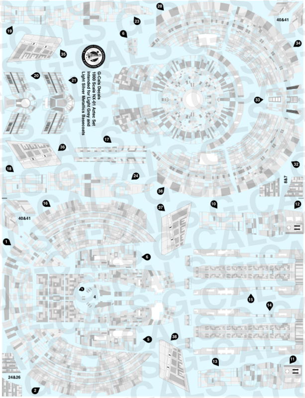 G-Cals - Panel Style Aztec Decal Set - 1000 Scale Star Trek NX-01 Enterprise