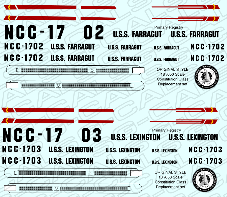 650/18&quot; Scale TOS Constitution Class Original Set