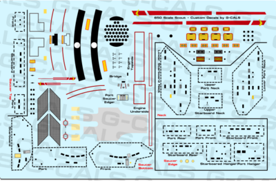 650/18" Scale TOS Scout Class Decal Set.