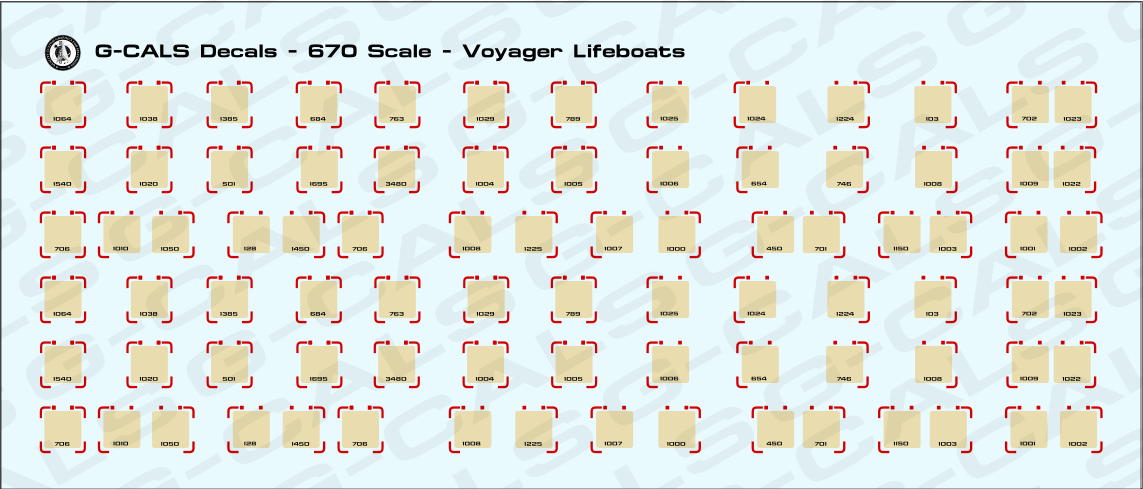 670 Scale Voyager/Intrepid Class Decal Set
