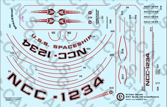 *537/650 Scale Reliant/Miranda Class Aztec Decal Set