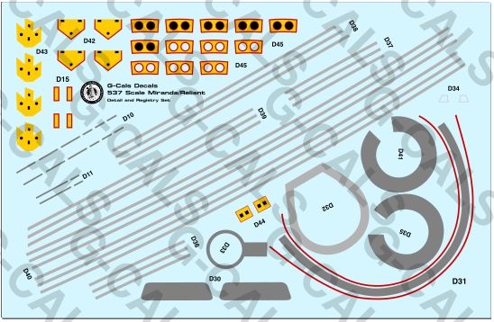 537/650 Scale Reliant/Miranda Class Decal Set