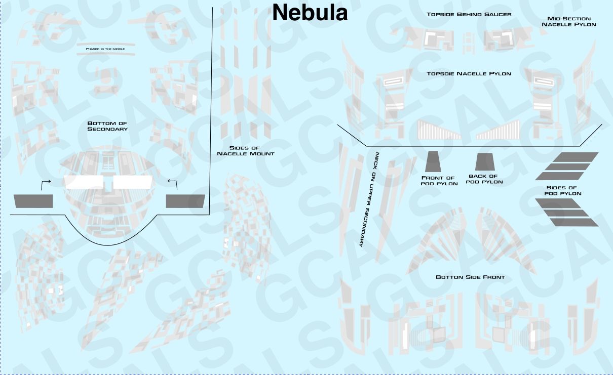 1400 Scale Nebula class and Galaxy/Enterprise D Aztec Graphics