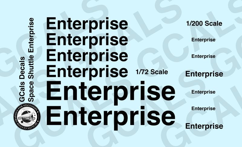 Space Shuttle Enterprise - 72 and 200 Scale**