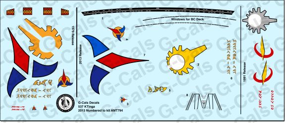 537 Scale K'T'inga Klingon Battle Cruiser