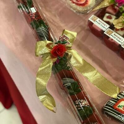 Fancy chocolate covered strawberry longstem (6 or 12pack)