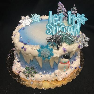 Let it Snow Cake 7&quot; (serves 9-10)