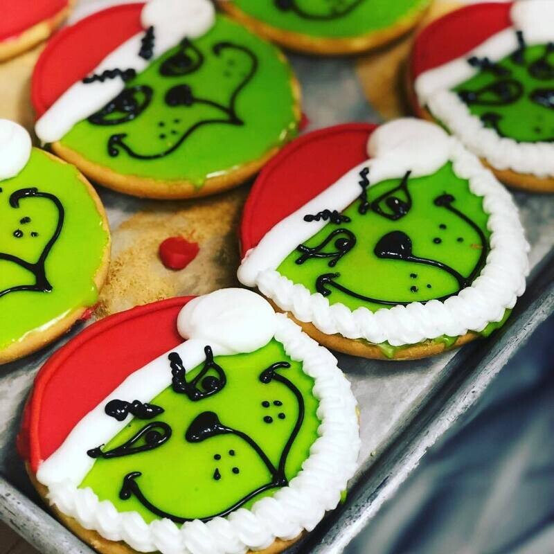 Grinch Black &amp; White Cookie