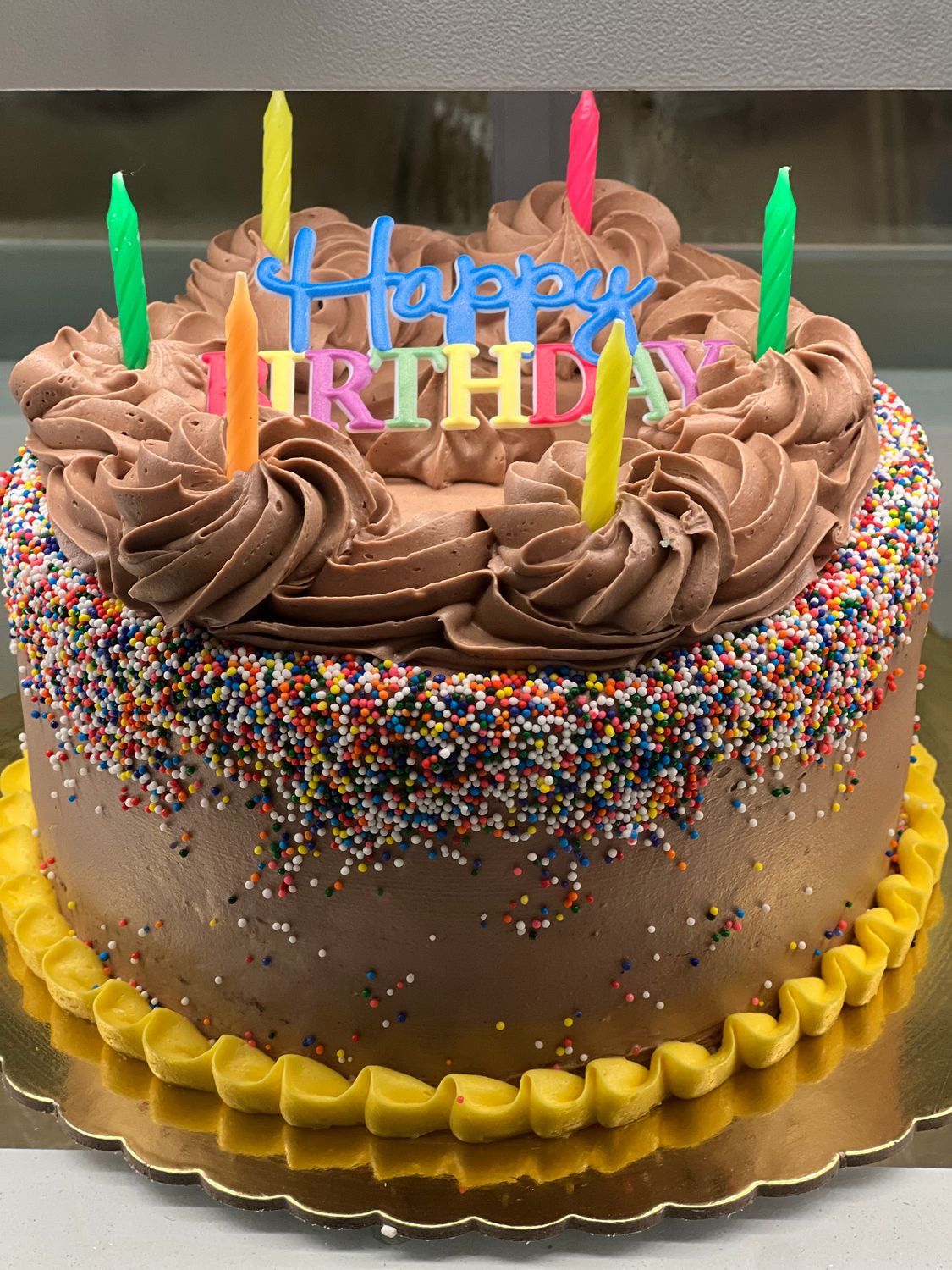 Birthday Candle Cake (chocolate buttercream icing)
