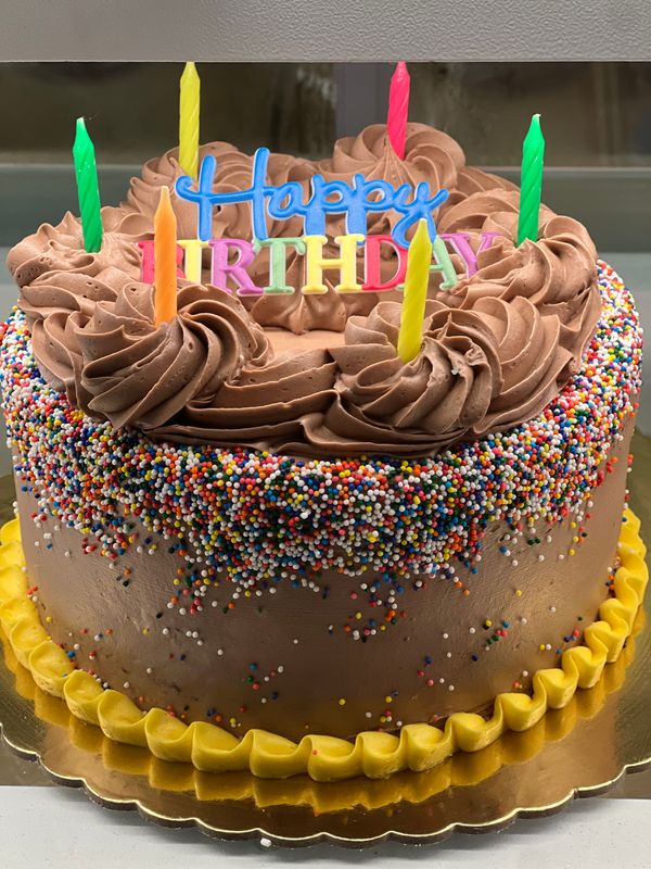 Birthday Candle Cake (chocolate buttercream icing)