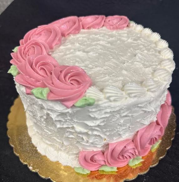 Cascading rose cake