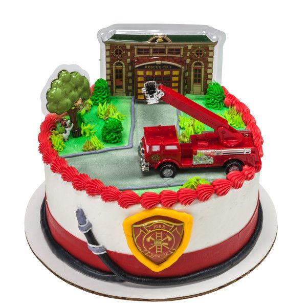 Firetruck and Station Cake Kit