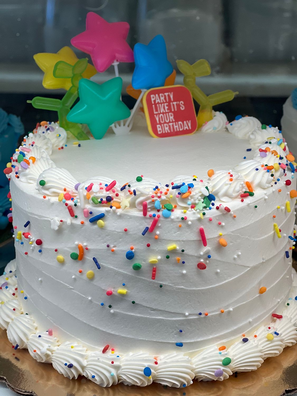 rainbow sprinkle &amp; balloon cake 7"