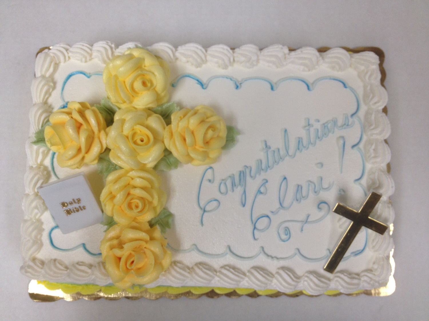 Cross of roses cake