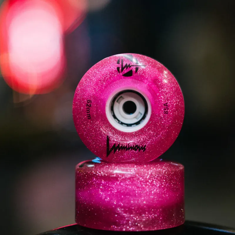 Luminous Quad wheels Glitter Pink