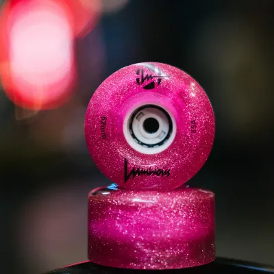 Luminous Quad wheels Glitter Pink