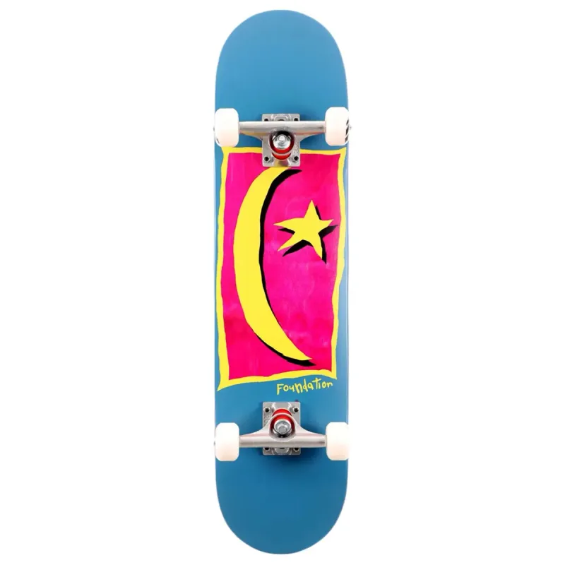 FOUNDATION STAR MOON BLU SKATE COMPLETE 7.88