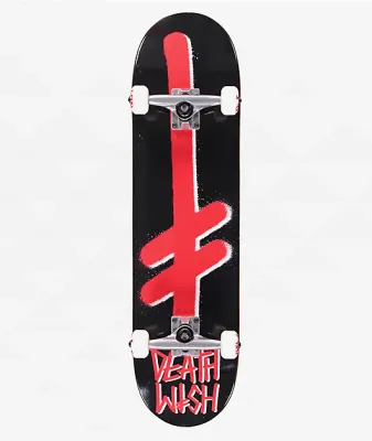 Deathwish Gang Logo 8.0" Black &amp; Red Skateboard Complete