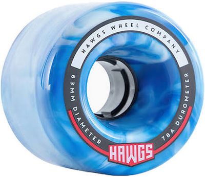 Chubby Hawgs Blue/White Swirl Stone Ground 78a Wheels 60mm