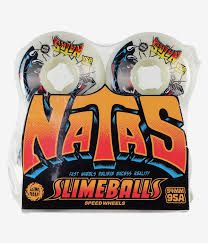 Slime Balls Natas Kaupas Hardline 95a 54mm Skateboard Wheels – White