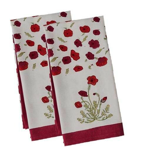 Poppy Fields Tea Towels, set of 2