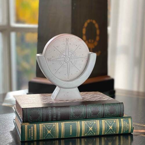 Compass Soapstone Sculpture