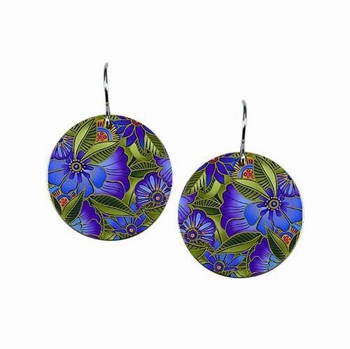 Tropical Flowers Round Earrings