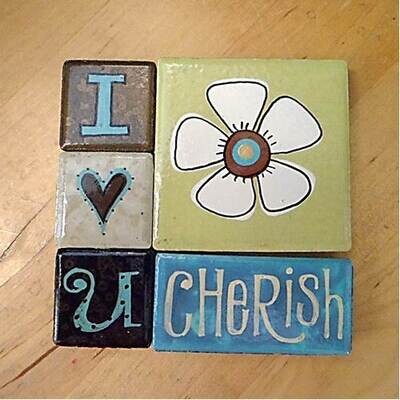 Love &amp; Cherish - Set of 5 Magnets