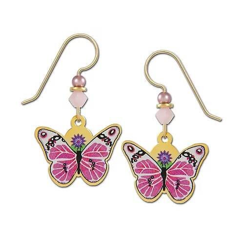 Pink Butterfly Earrings